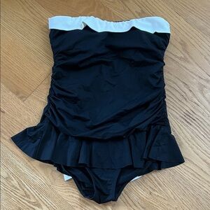 Ralph Lauren Black One-Piece Swim with White Trim